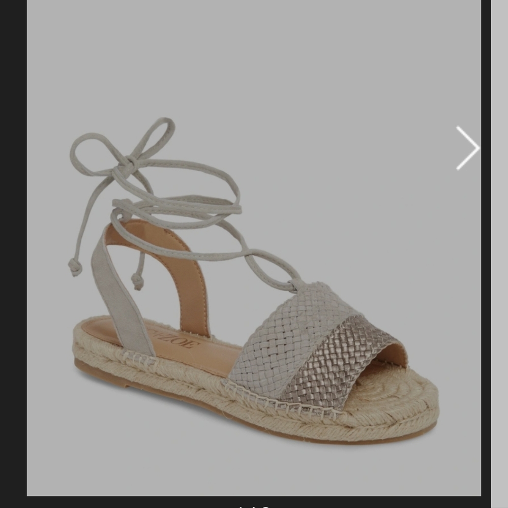 NWOT  NIC + ZOE espidrilles gray and gray metallic size 8 (run small)